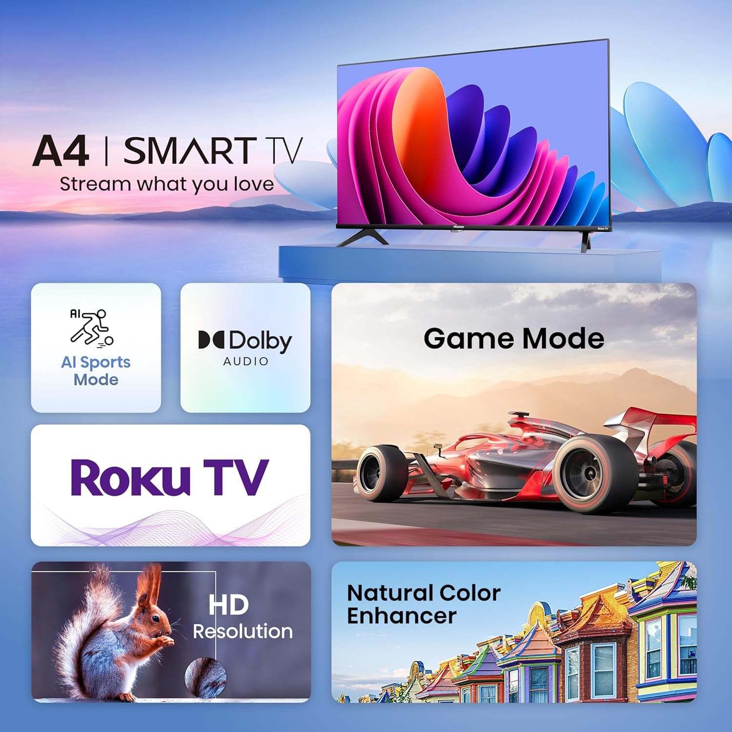Foto 5 pulgar | Televisor Inteligente Hisense 32A4HNR 32 Pulgadas HD 720p Roku con Alexa 2024 - Venta Internacional
