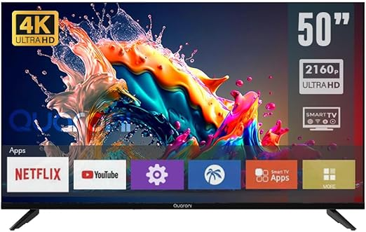 Smart Tv Quaroni 50'' 4k Uhd Netflix 3hdmi 2usb Wifi Vga Q50n24