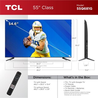 Foto 2 | Televisor Inteligente Tcl 55q681g Q68 Qled Pro 4k Uhd De 55 Pulgadas Con Google Tv - Venta Internacional.