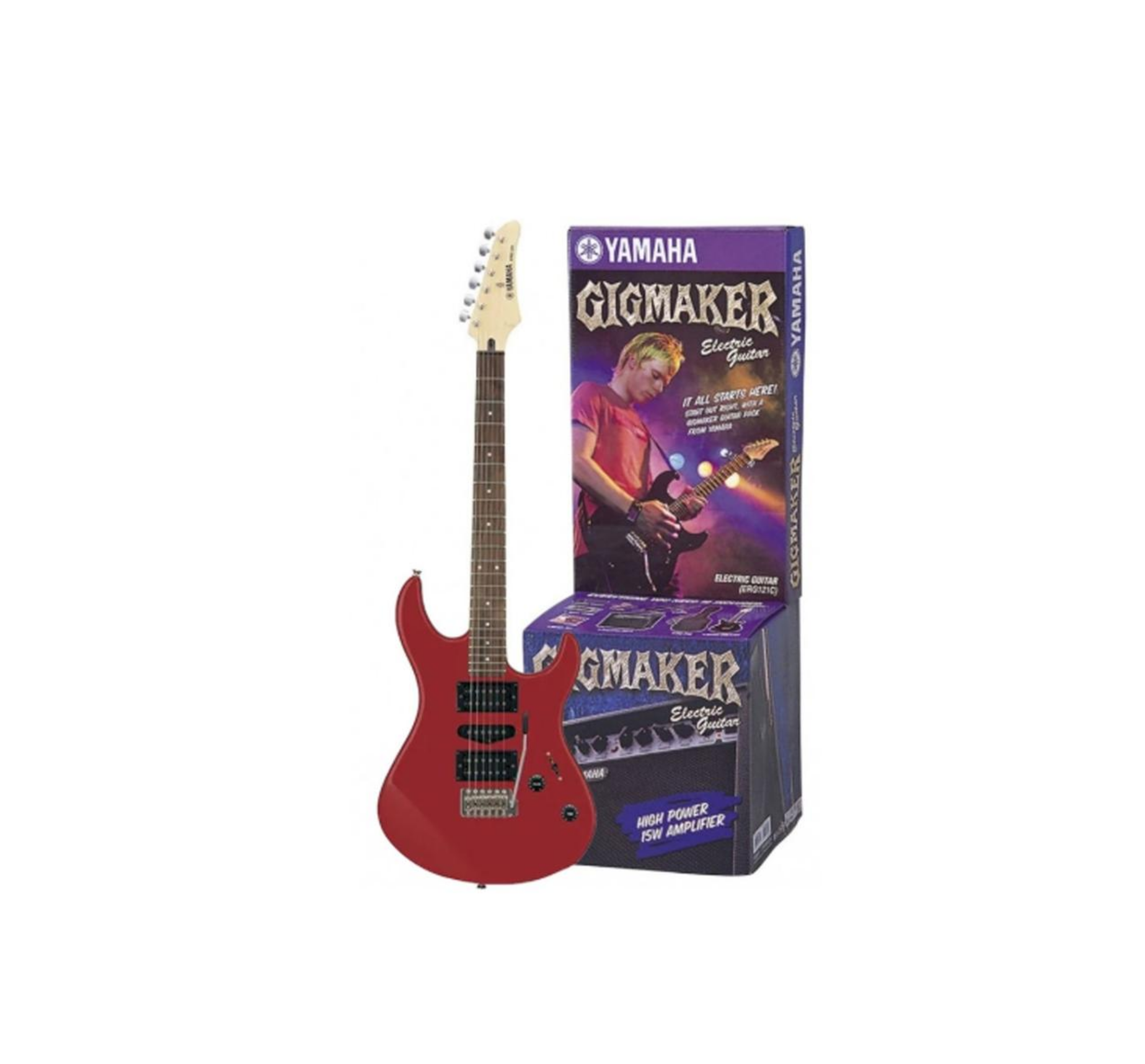 Paquete de Guitarra Eléctrica Yamaha Erg121gpiimr color Rojo Metálico