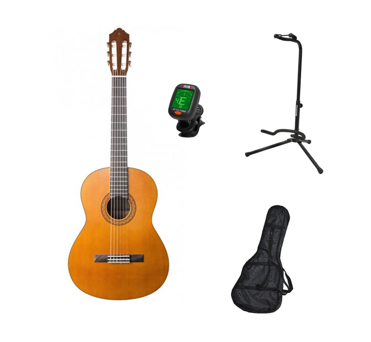 Paquete de Guitarra Acústica Yamaha C40P con Funda/ Afinador/ Atril color Marrón