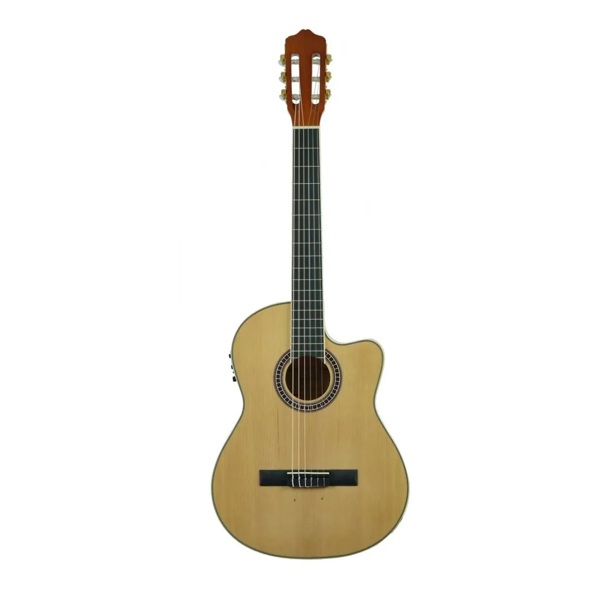 Guitarra Electroacústica Deviser L-320 N-KL color Marrón con Funda