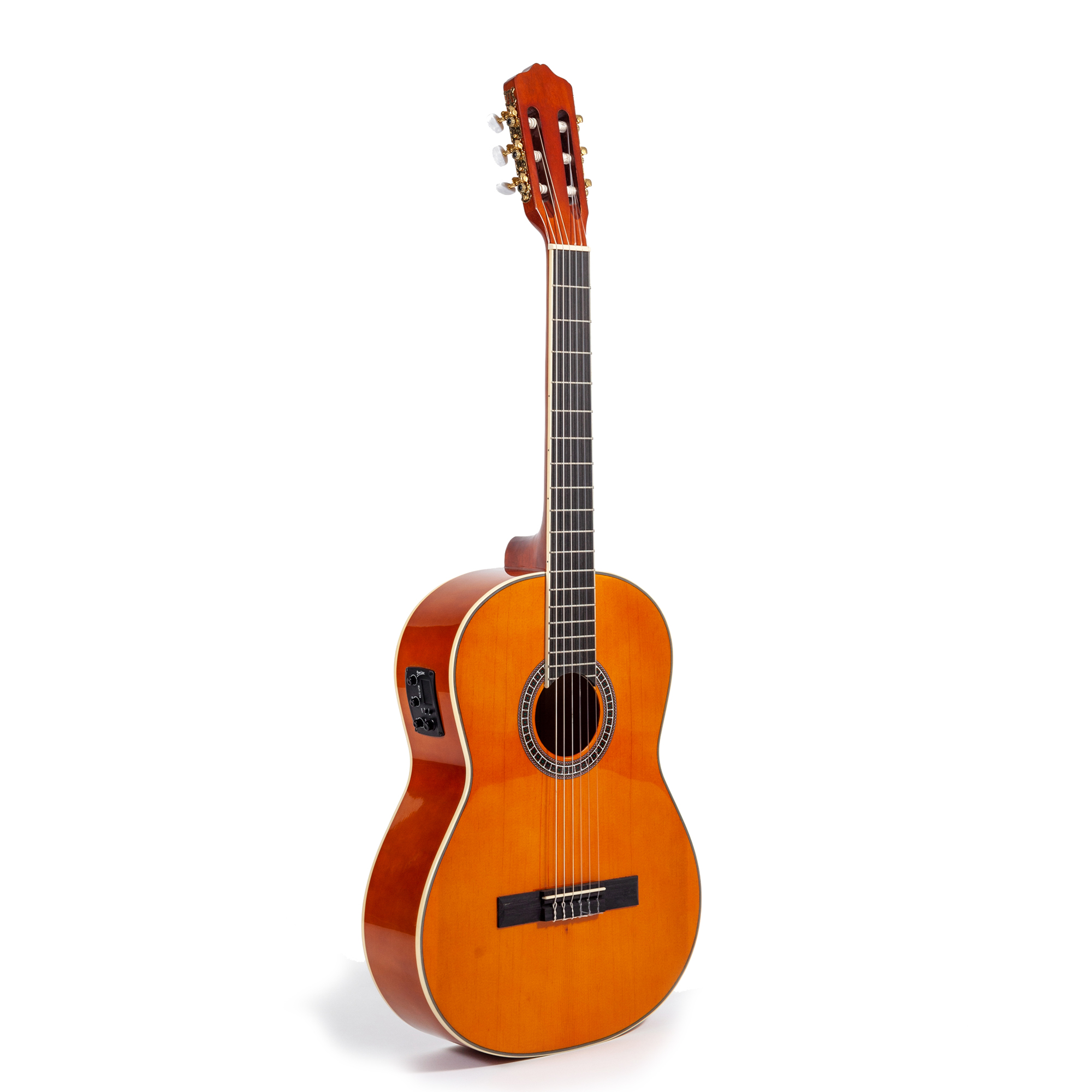 Guitarra Electroacústica Deviser L-310 Yn color Marrón con Funda