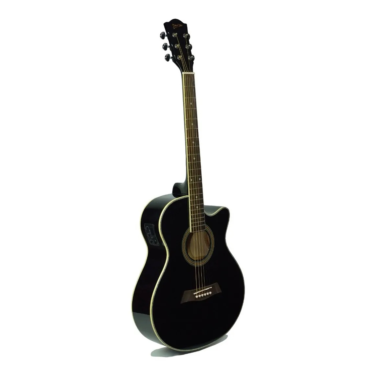 Guitarra Electroacústica Deviser  L-706bkl Negro con Funda color Negro