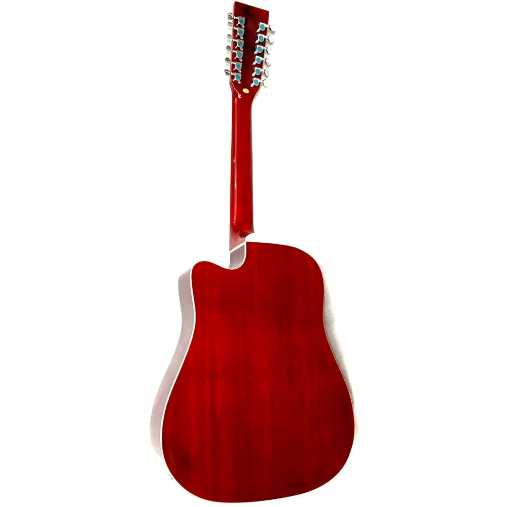 Foto 4 pulgar | Guitarra Segovia Sgc12Rdsb Sombreado Docerola Texana Electroacústica 12 Cuerdas color Rojo