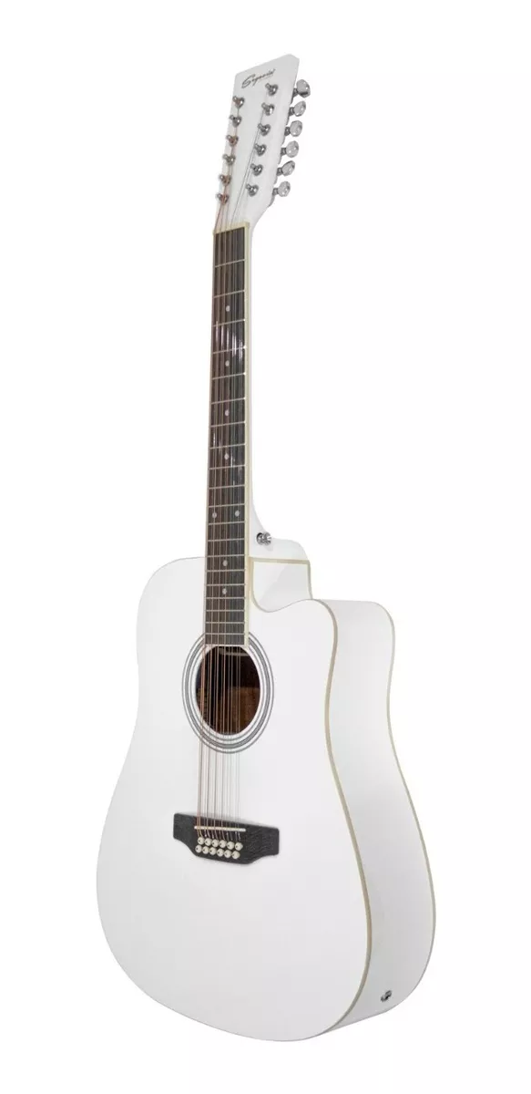 Guitarra Segovia Sgc12Wh color Blanco Docerola Texana Electroacústica de 12 Cuerdas