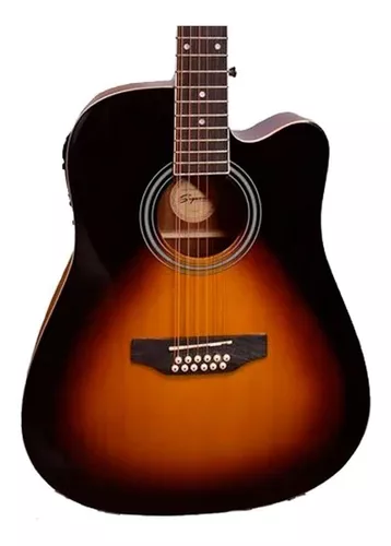 Foto 3 pulgar | Guitarra Segovia Sgc12Sb color Anaranjado Docerola Texana Electroacústica Sombreada de 12 Cuerdas