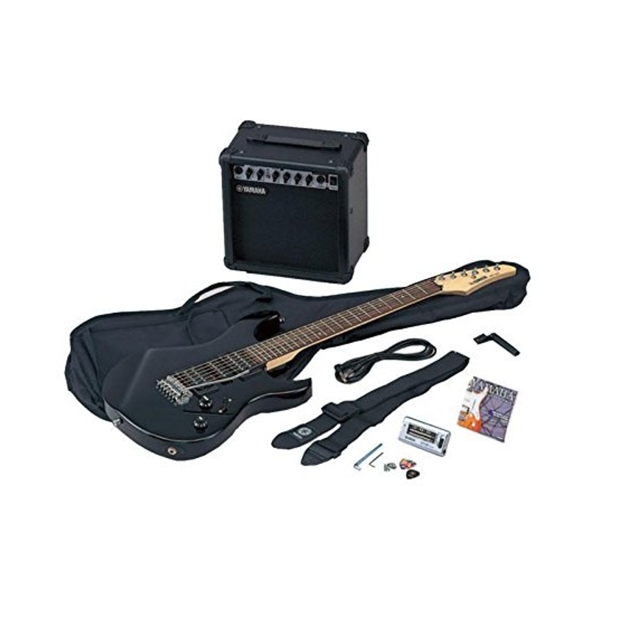 Paquete de Guitarra Eléctrica con Amplificador Yamaha Erg121gpiibl color Negro