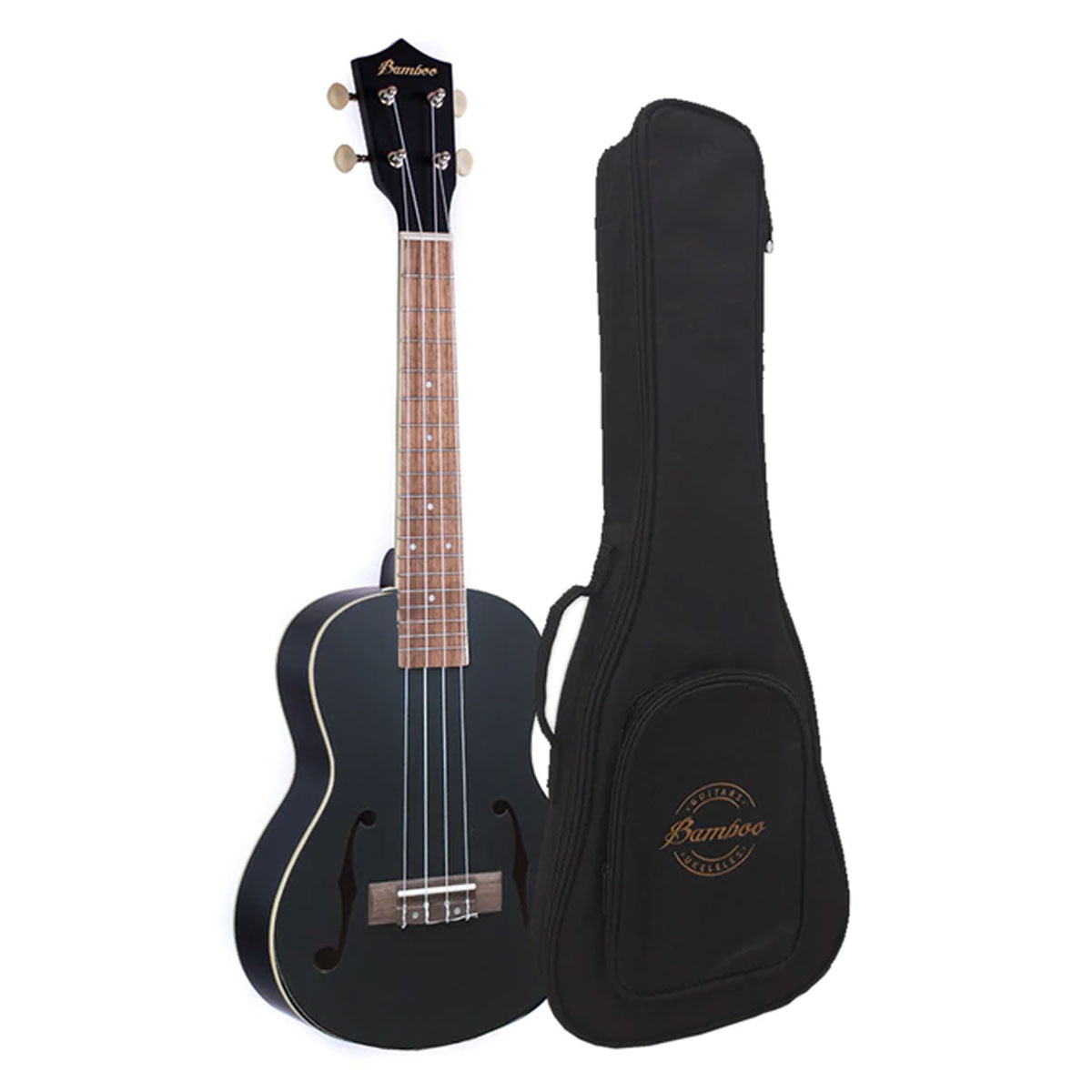 Ukelele Concierto de Estudio Bamboo U-23-vio-bk Cuerpo de Linden color Negro con Funda