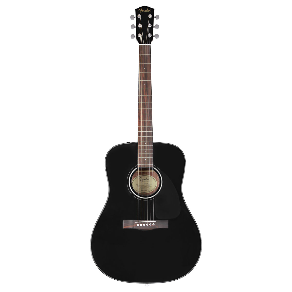 Guitarra Acústica Fender color Negro Classic Design CD-60 Dread V3 DS Black Gloss Polyurethane con Estuche