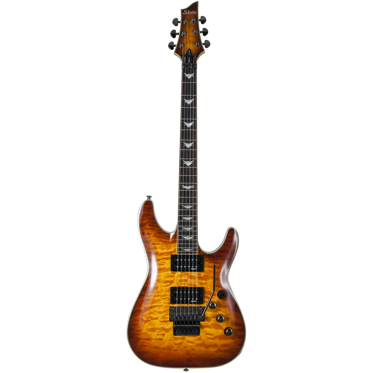 Guitarra Eléctrica Schecter Omen Extreme-6 Archtop De Arce/caoba Vintage Sunburst Con Diapasón De Palo De Rosa