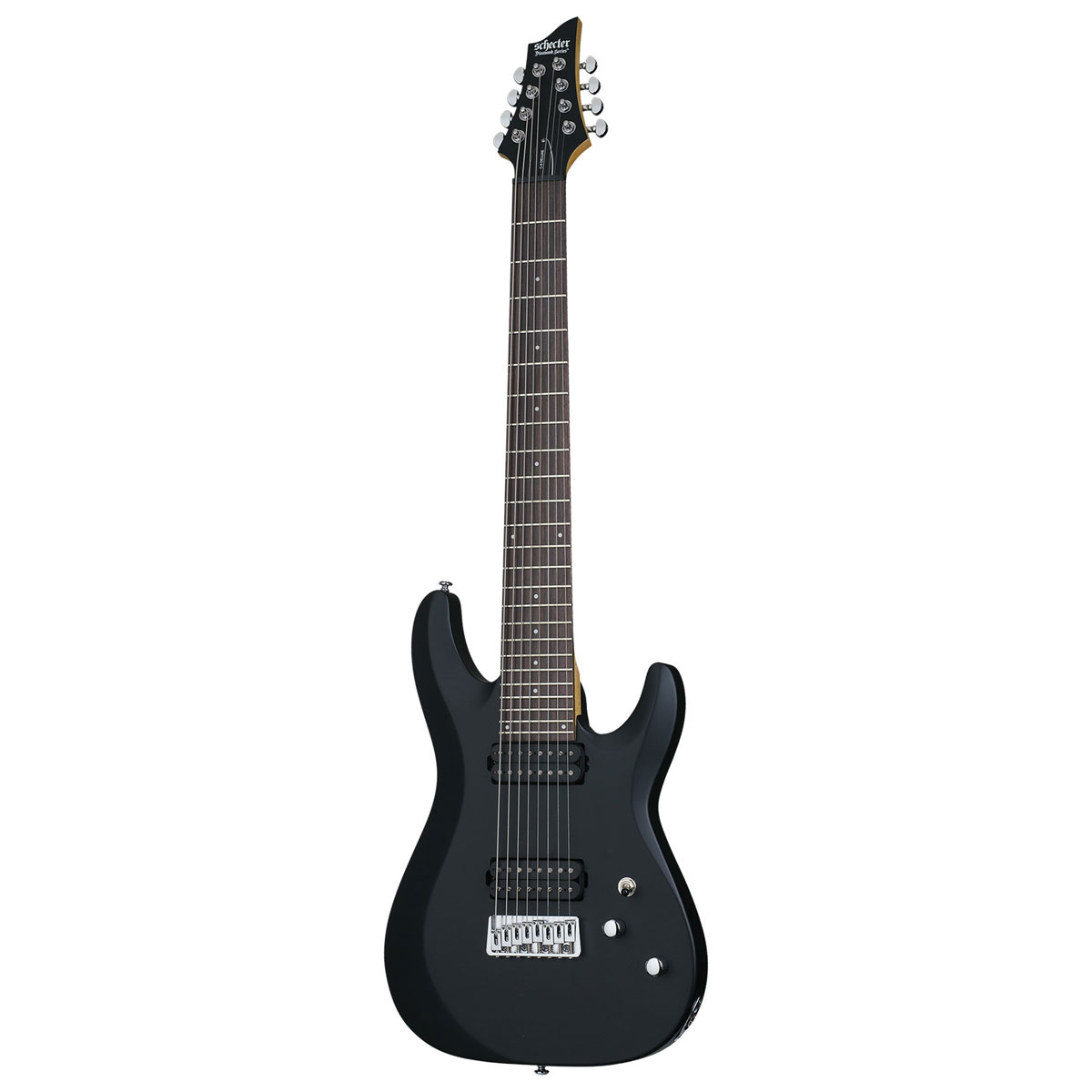 Guitarra Eléctrica Schecter Deluxe C-8 de Tilo Satín Black Satin con Diapasón de Palo de Rosa