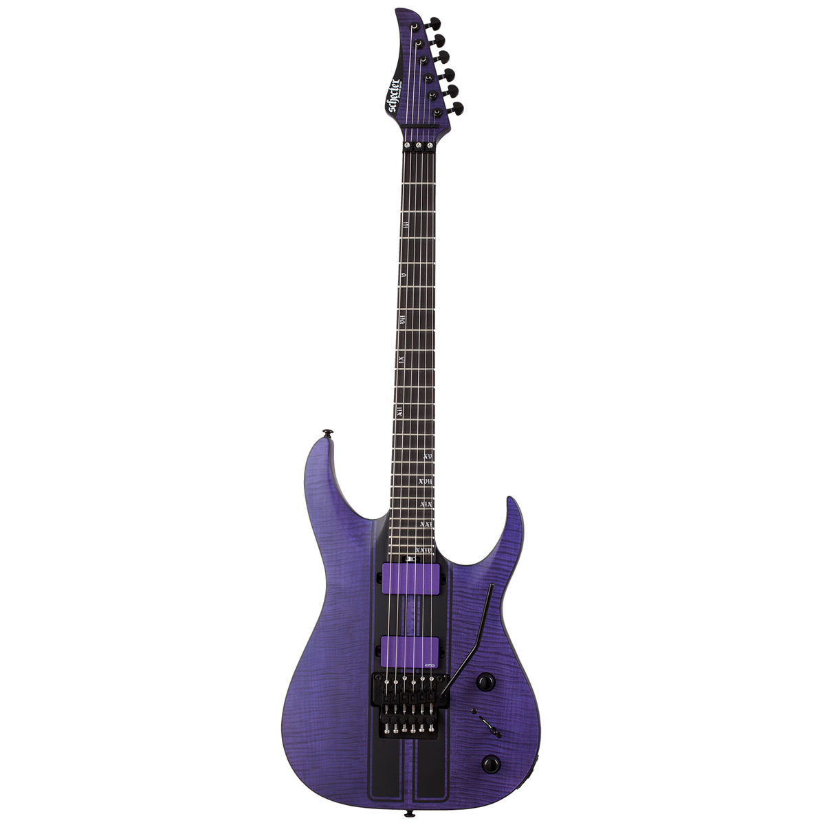 Guitarra Eléctrica Schecter Banshee Púrpura GT FR de Caoba Satín con Diapasón de Ébano