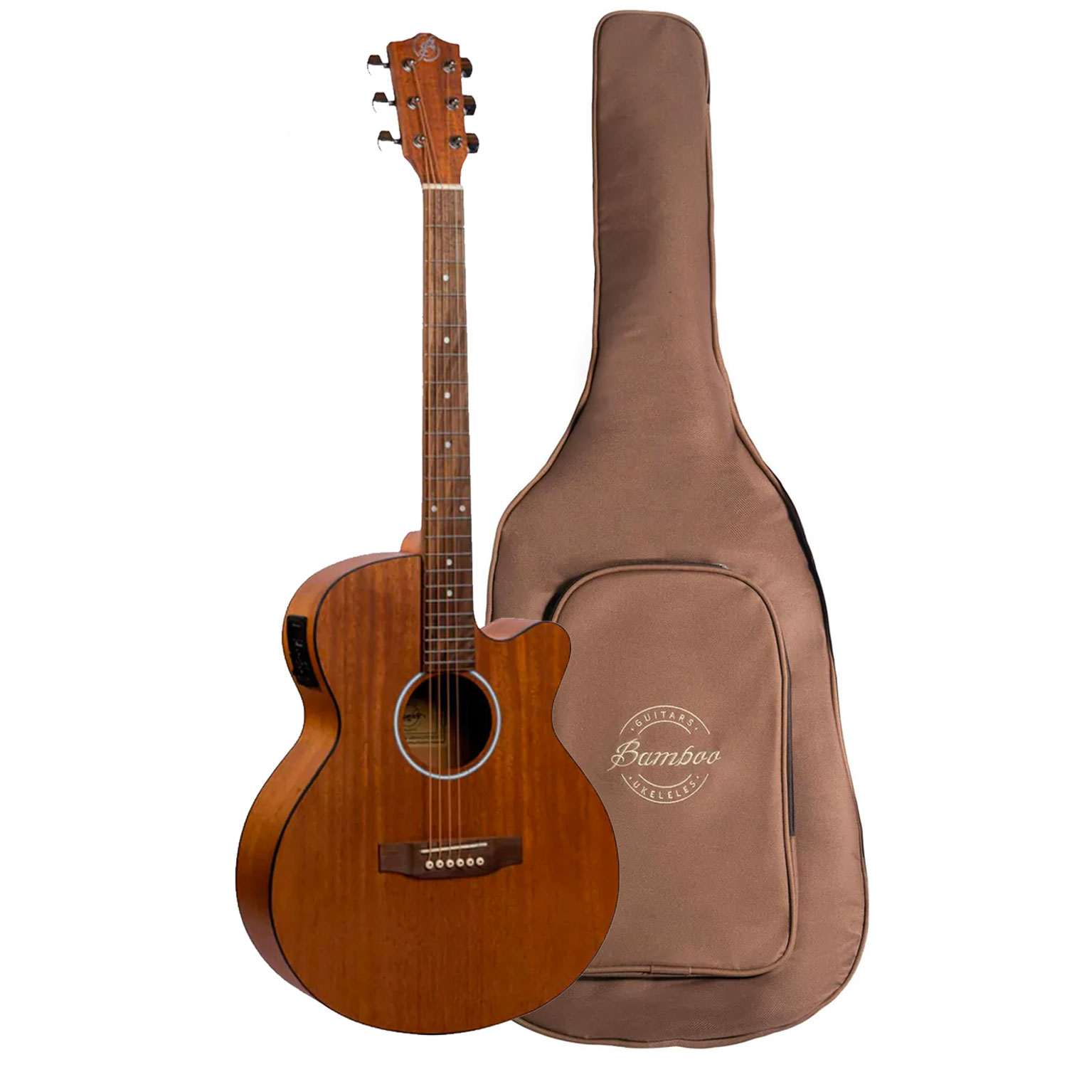 Foto 2 pulgar | Guitarra Electroacústica Bamboo GA-40-MAHOGANY-Q color Marrón de Caoba