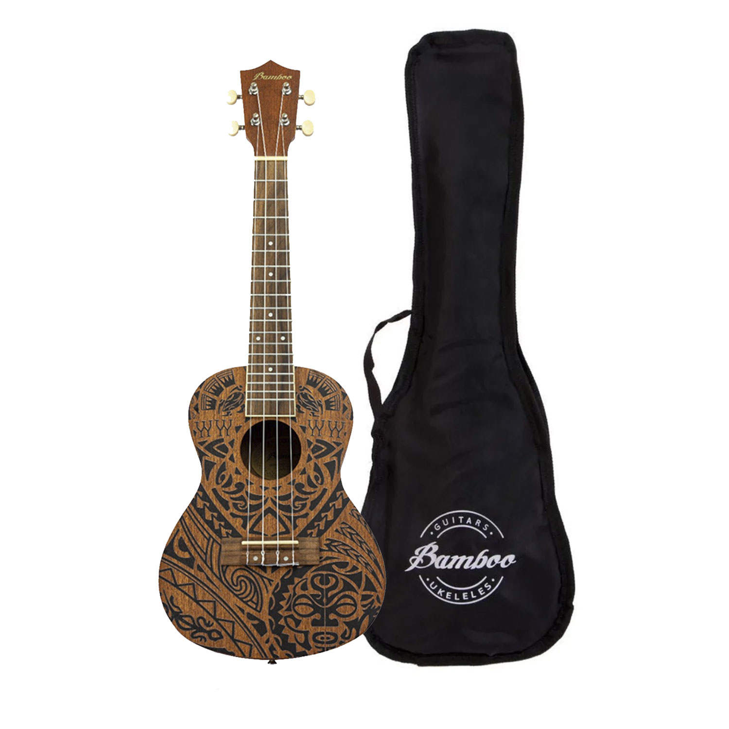 Foto 1 | Ukulele Bamboo Concierto U-23-Tribal-S con Funda Natural