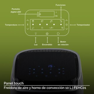 Foto 7 | Horno y Freidora de Aire Avera FEHC01 10 Litros Multifunción color Negro