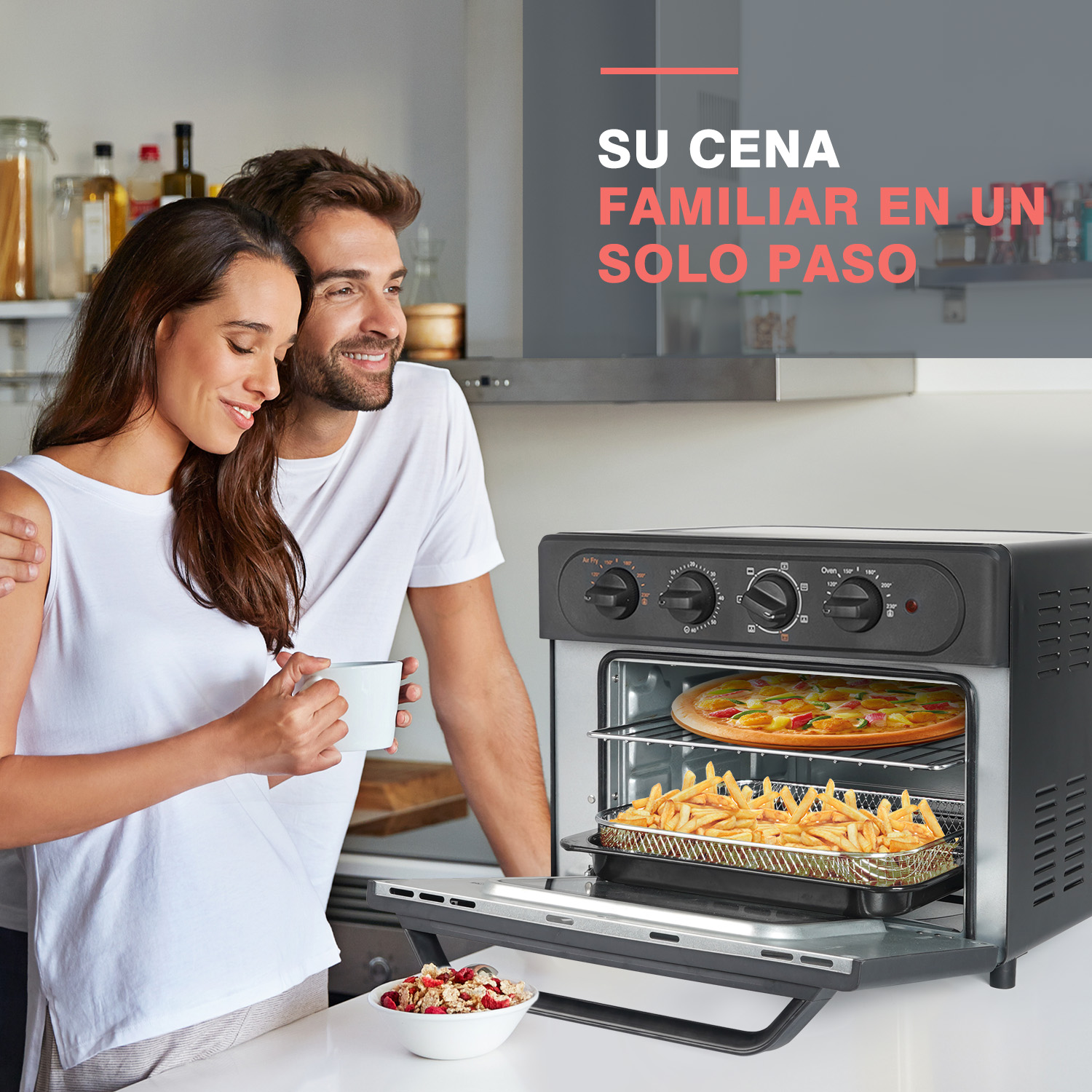 Foto 8 pulgar | Freidor de Aire más Horno Sangkee K100068T color Negro de 23 L con 2 Modos