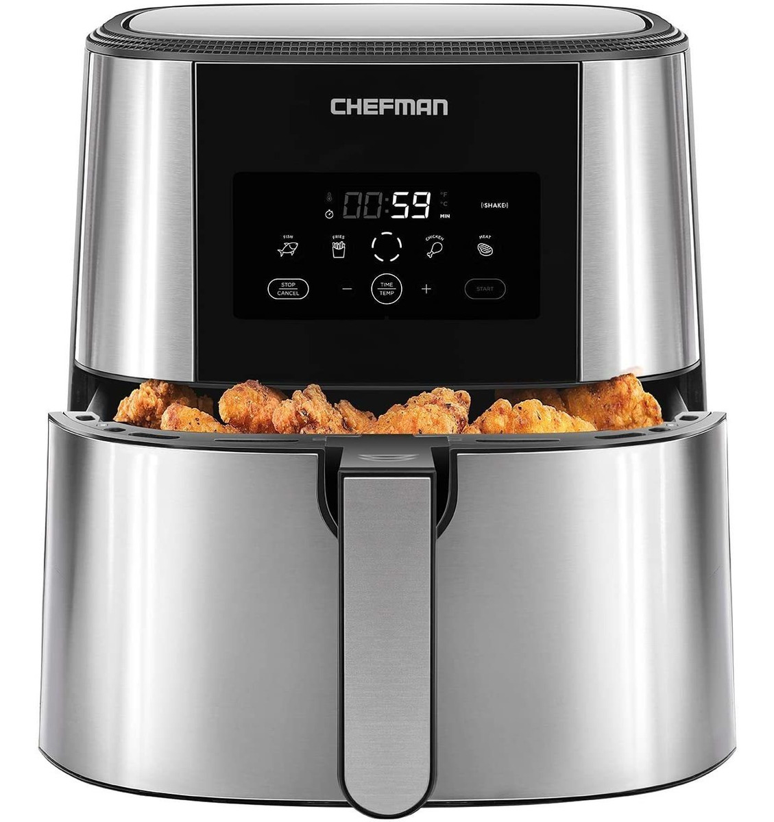 Chefman Plateado Acero Electrico Cocina Freidora De Aire