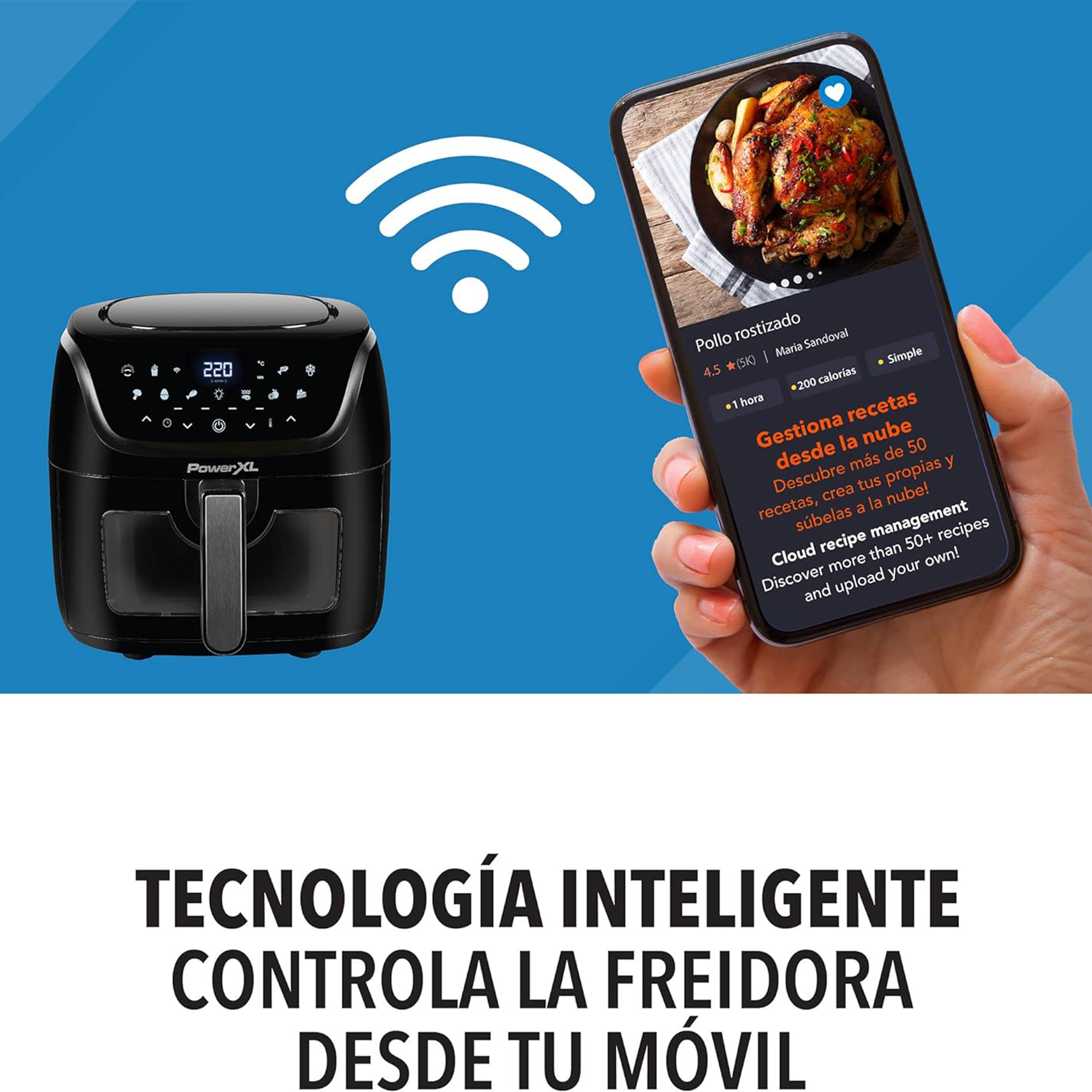 Foto 6 pulgar | Freidora de Aire Black+Decker Power XL 5.7 L Negro Tecnología Wifi