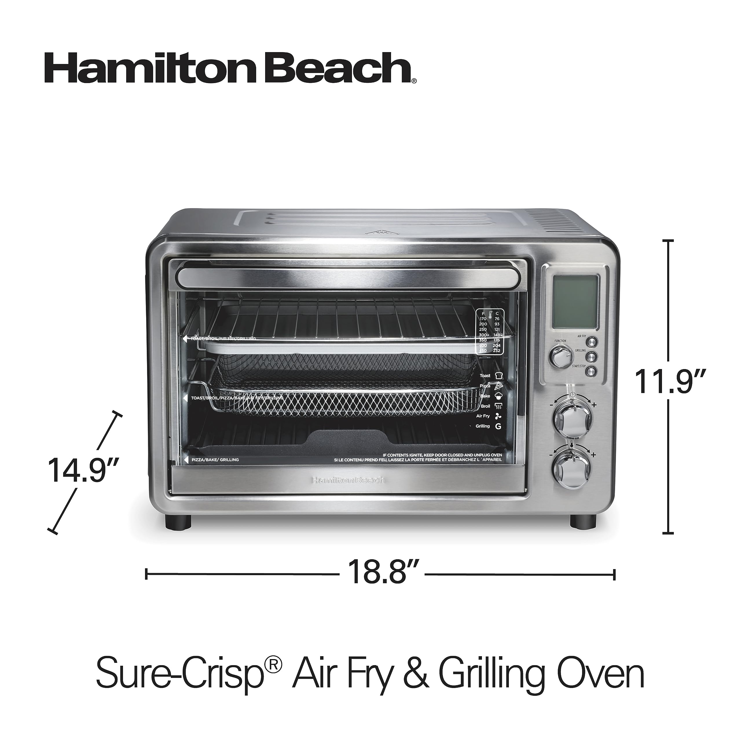 Foto 8 | Venta Internacional - Freidora de Aire y Parrilla Eléctrica Hamilton Beach 6 Modos de Cocción