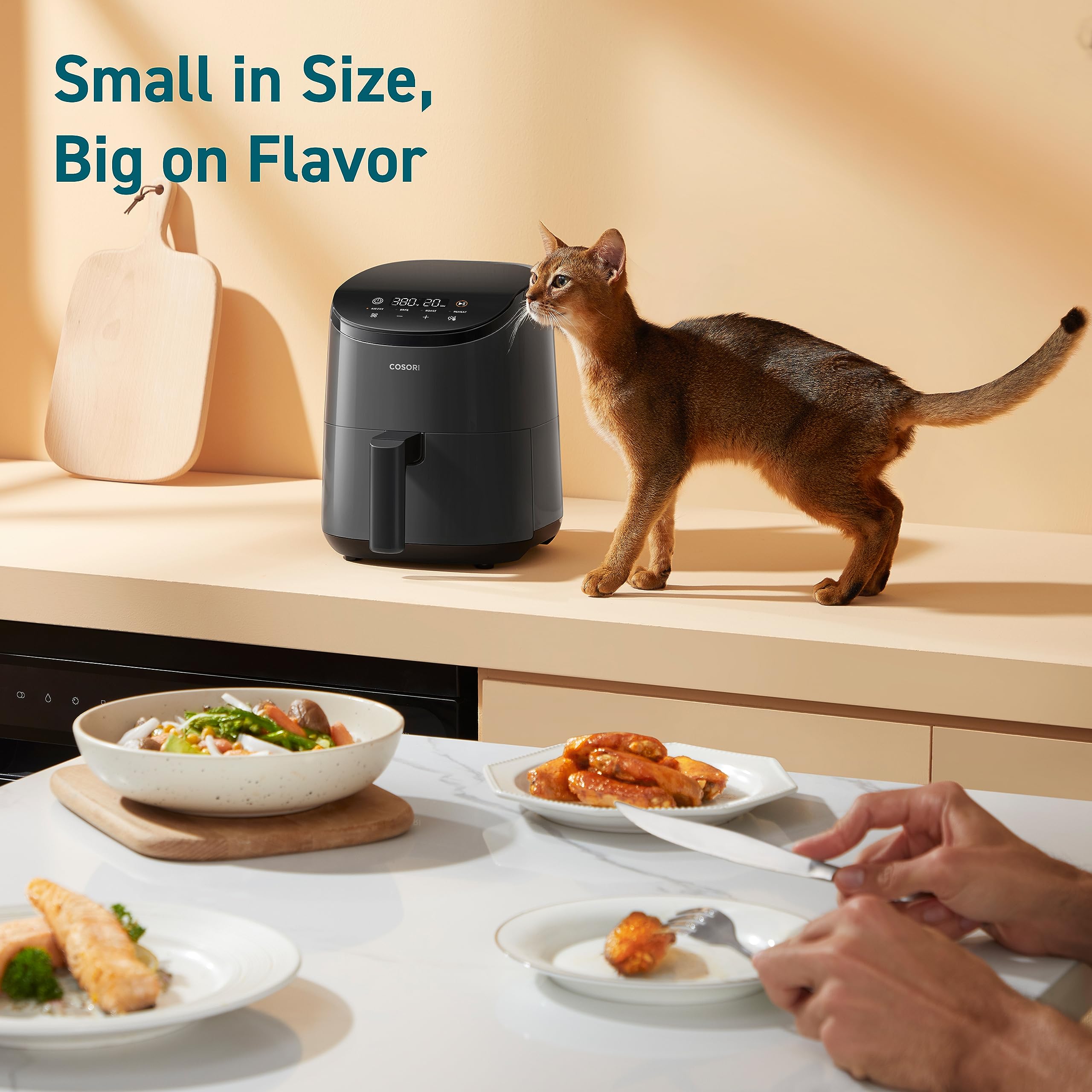 Foto 3 pulgar | Air Fryer Cosori Mini, 2.1 L, 4 En 1, Horneado Y Asado Recalentado, Gris - Venta Internacional.