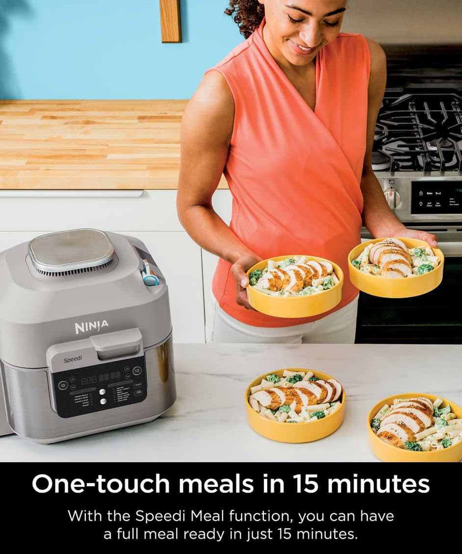 Foto 3 pulgar | Cocina Y Freidora Ninja Speedi Rapid 6l 12 En 1 Gris Claro - Venta Internacional