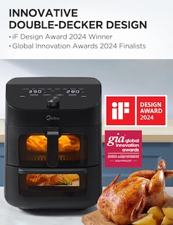 Foto 2 | Horno Air Fryer Midea de Doble Cesta 11 Cuartos de Galón 8 en 1 Funciones - Venta Internacional
