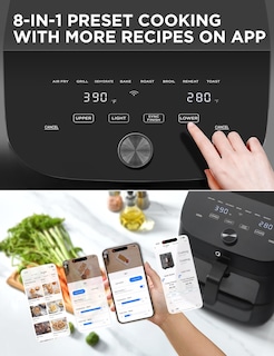 Foto 7 | Horno Air Fryer Midea de Doble Cesta 11 Cuartos de Galón 8 en 1 Funciones - Venta Internacional