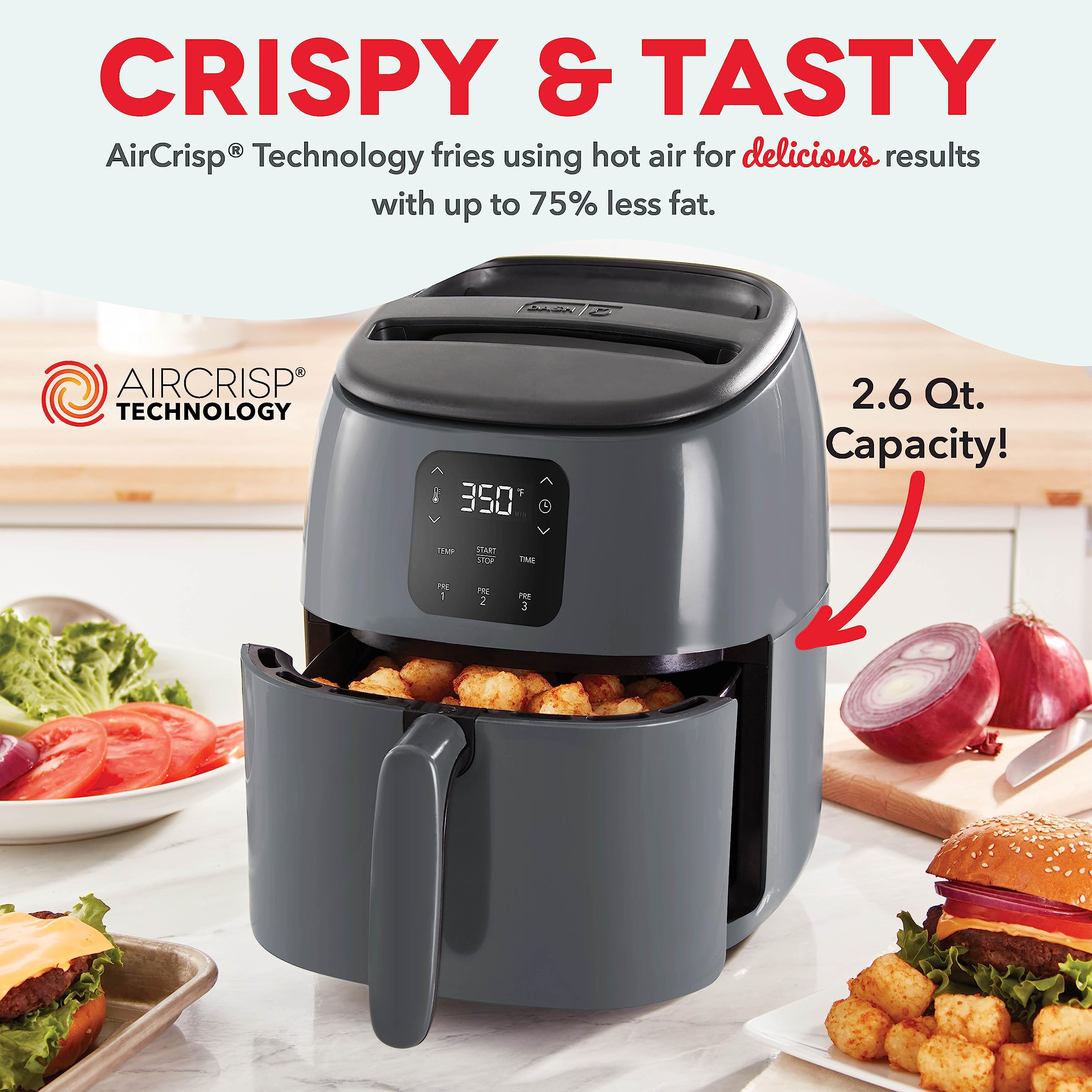Foto 3 pulgar | Freidora Eléctrica Dash Tasti-crisp 2,6 L 1000 W - Venta Internacional