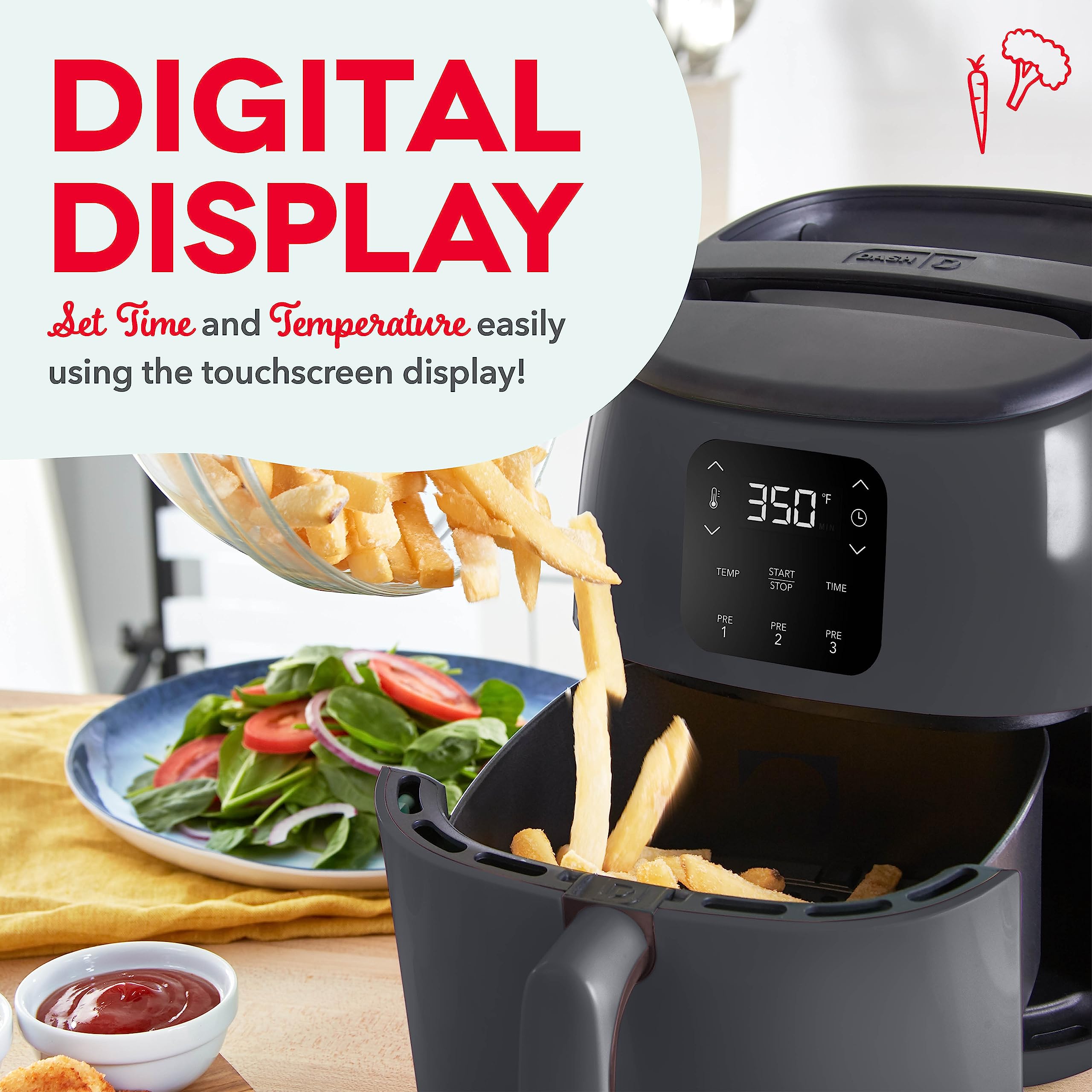Foto 4 pulgar | Freidora Eléctrica Dash Tasti-crisp 2,6 L 1000 W - Venta Internacional