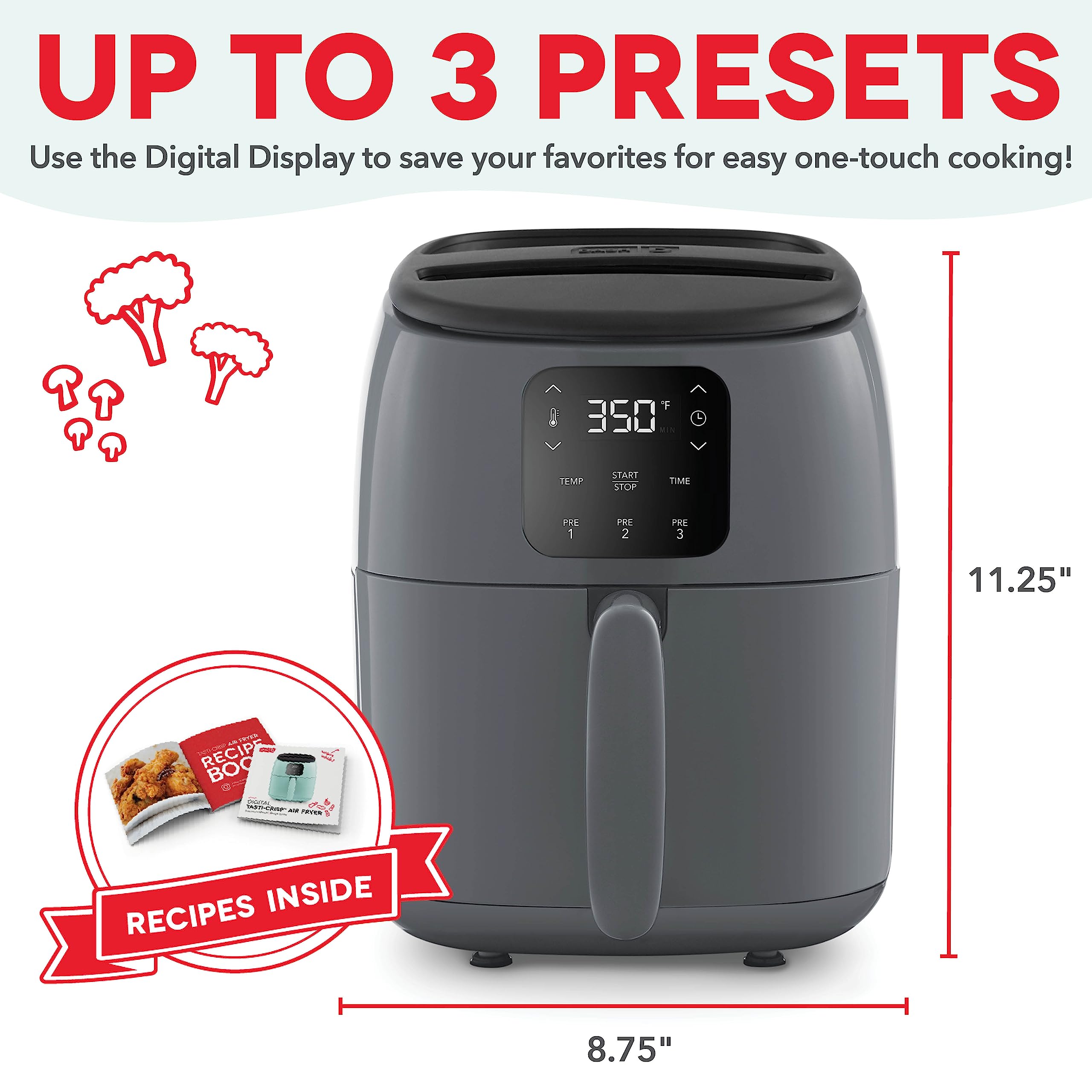 Foto 5 pulgar | Freidora Eléctrica Dash Tasti-crisp 2,6 L 1000 W - Venta Internacional