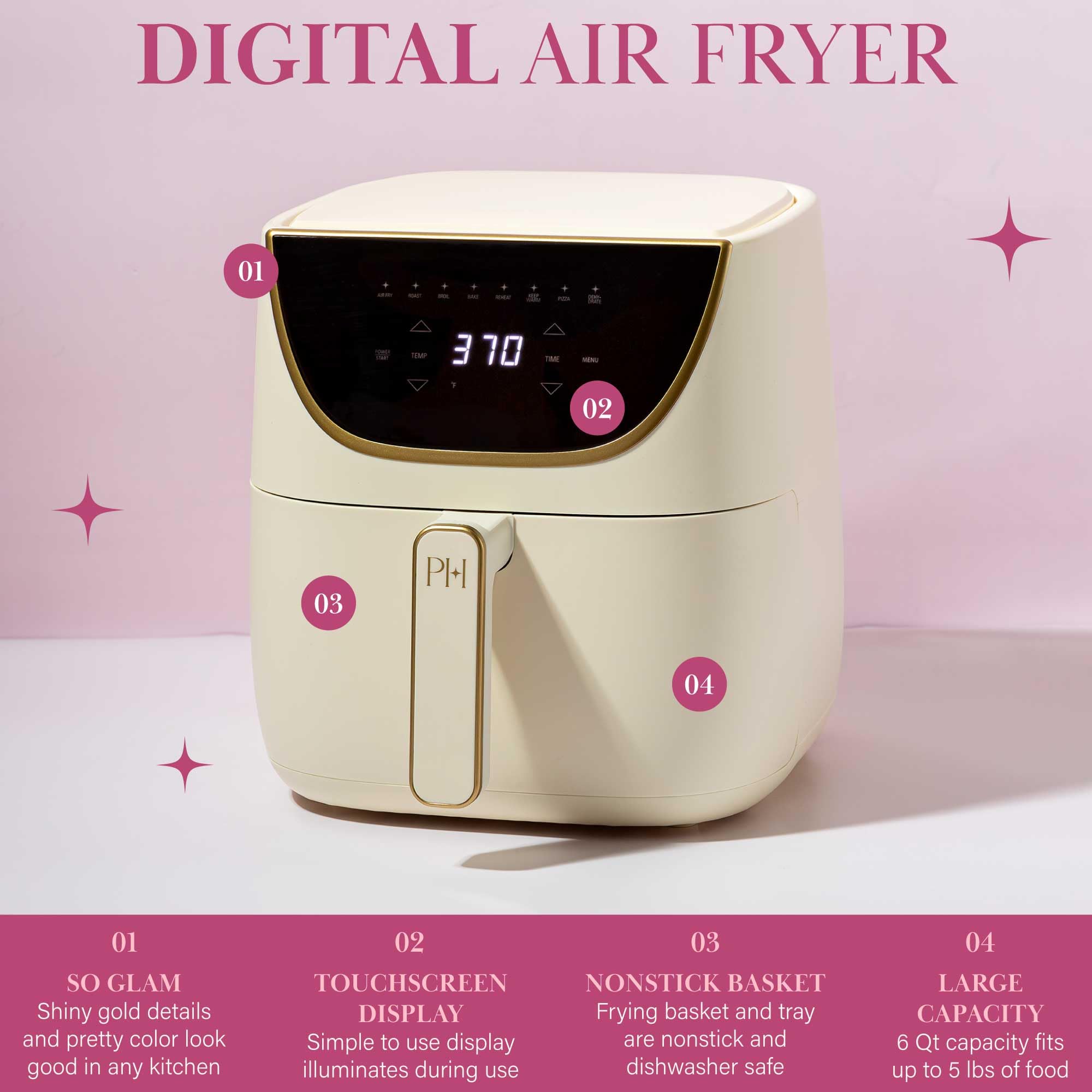 Foto 8 pulgar | Air Fryer Paris Hilton Pantalla Táctil  - Venta Internacional