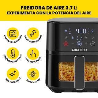 Foto 4 | Freidora de Aire Chefman Negra de 3.7 L