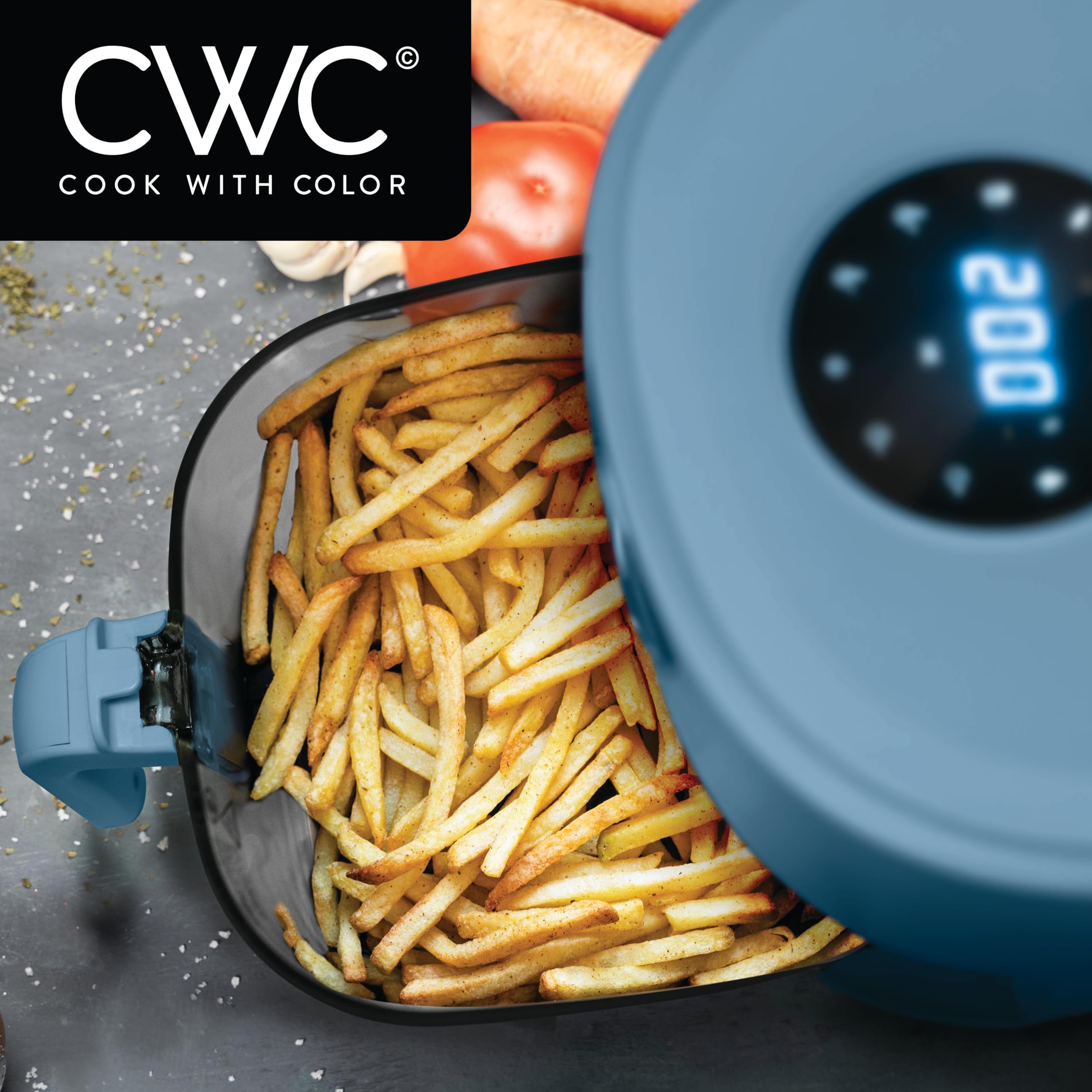 Foto 6 pulgar | Air Fryer Cook With Color, Cesta De Vidrio De 1200 W, 4 L, Apta Para Lavavajillas - Venta Internacional.