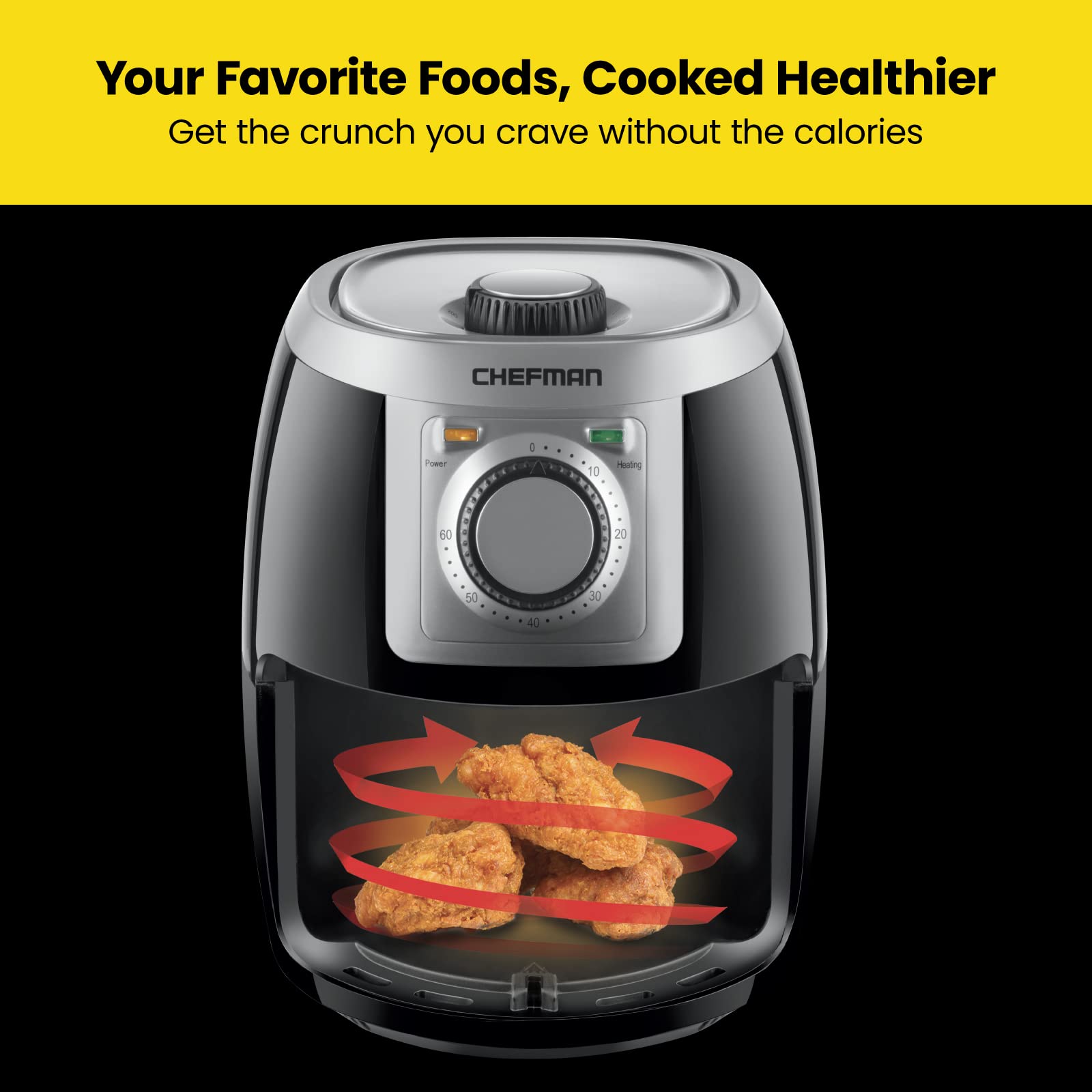 Foto 7 pulgar | Air Fryer Chefman Small Compact, 2 Litros, 60 Minutos, Temporizador Negro - Venta Internacional.