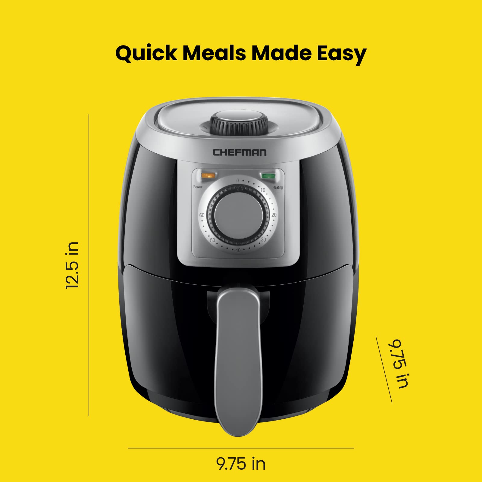 Foto 8 pulgar | Air Fryer Chefman Small Compact, 2 Litros, 60 Minutos, Temporizador Negro - Venta Internacional.