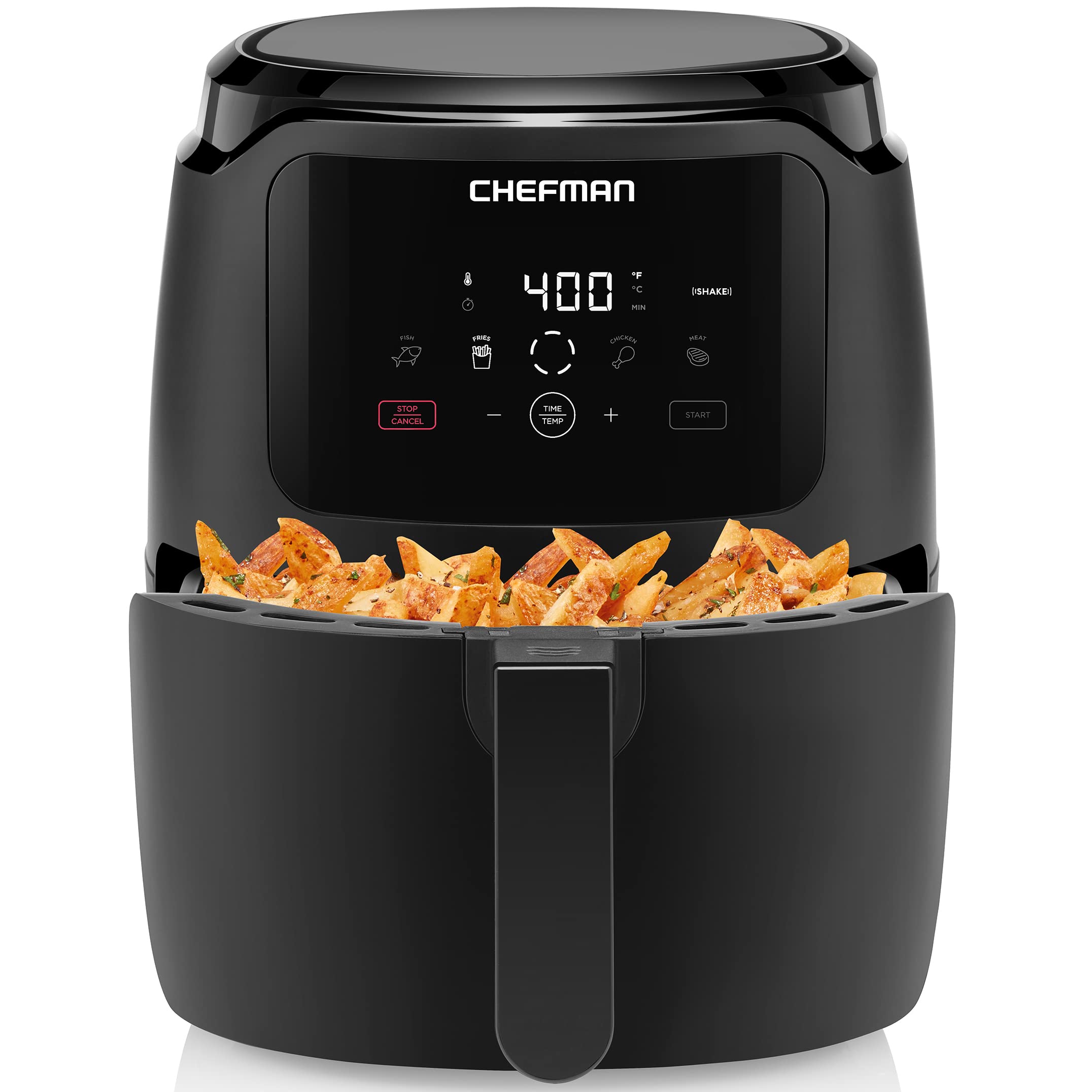 Freidora Digital Chefman de 5 Litros Tamaño Familiar Control Preestablecido Negra - Venta Internacional