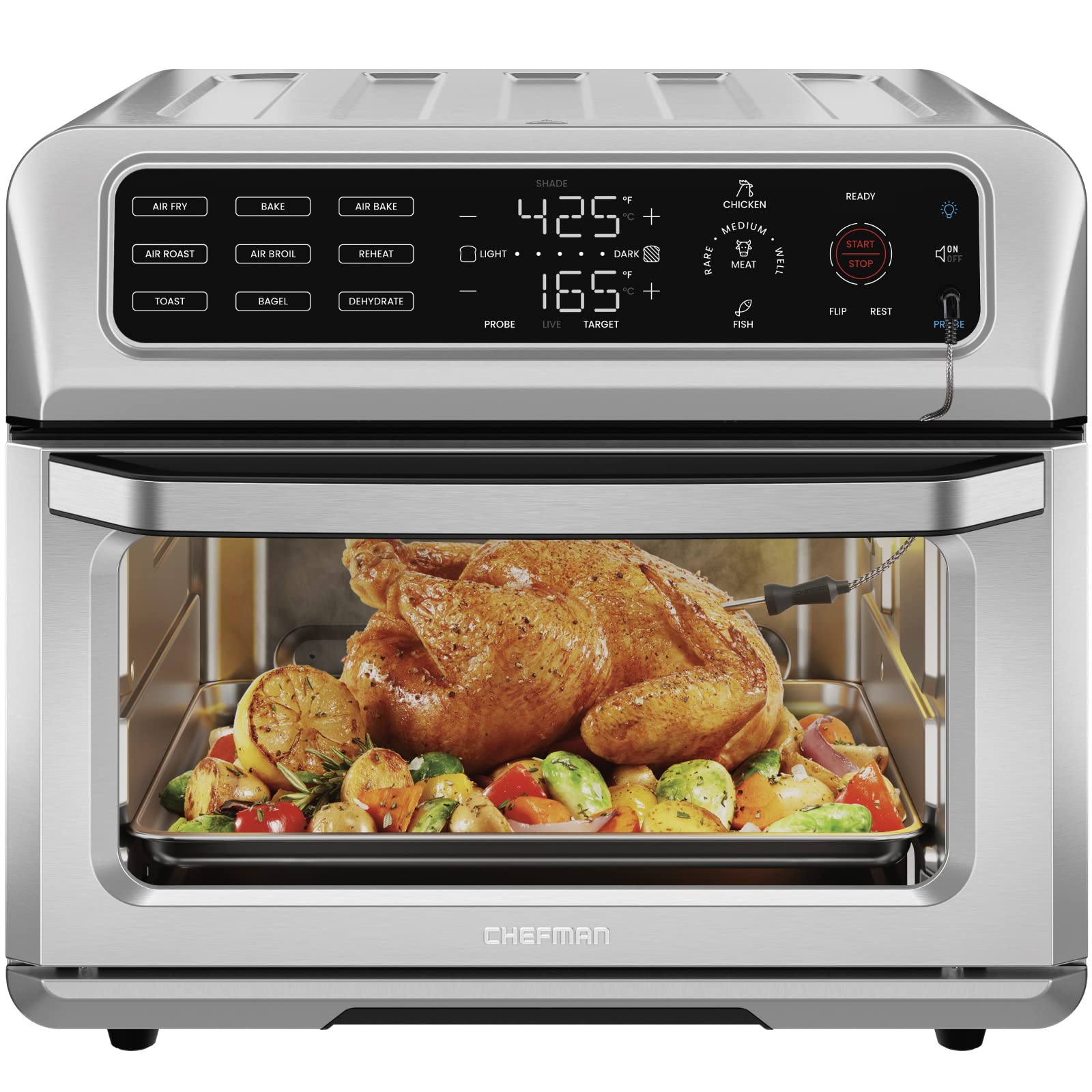 Foto 2 pulgar | Horno Tostador Air Fryer Chefman 20qt de Acero Inoxidable 12 en 1 - Venta Internacional