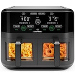 Freidora de Aire Chefman de 6 Cuartos de Galón Doble Cesta Negra de 1700 W - Venta Internacional
