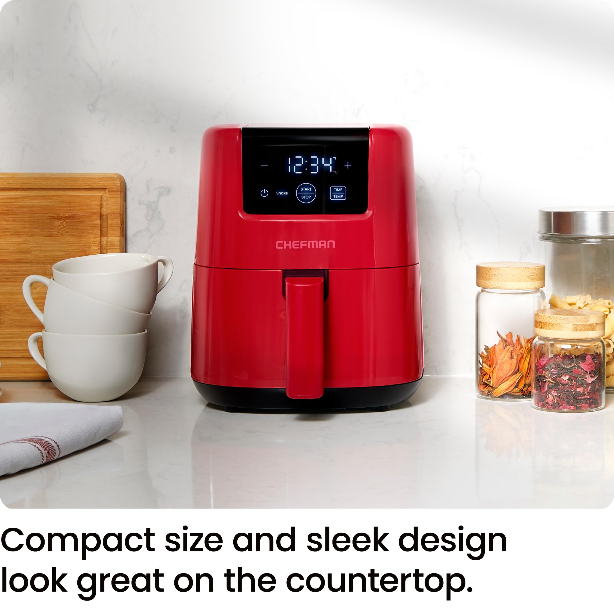 Foto 7 pulgar | Air Fryer Chefman Digital Compacta 2 Litros Roja - Venta Internacional