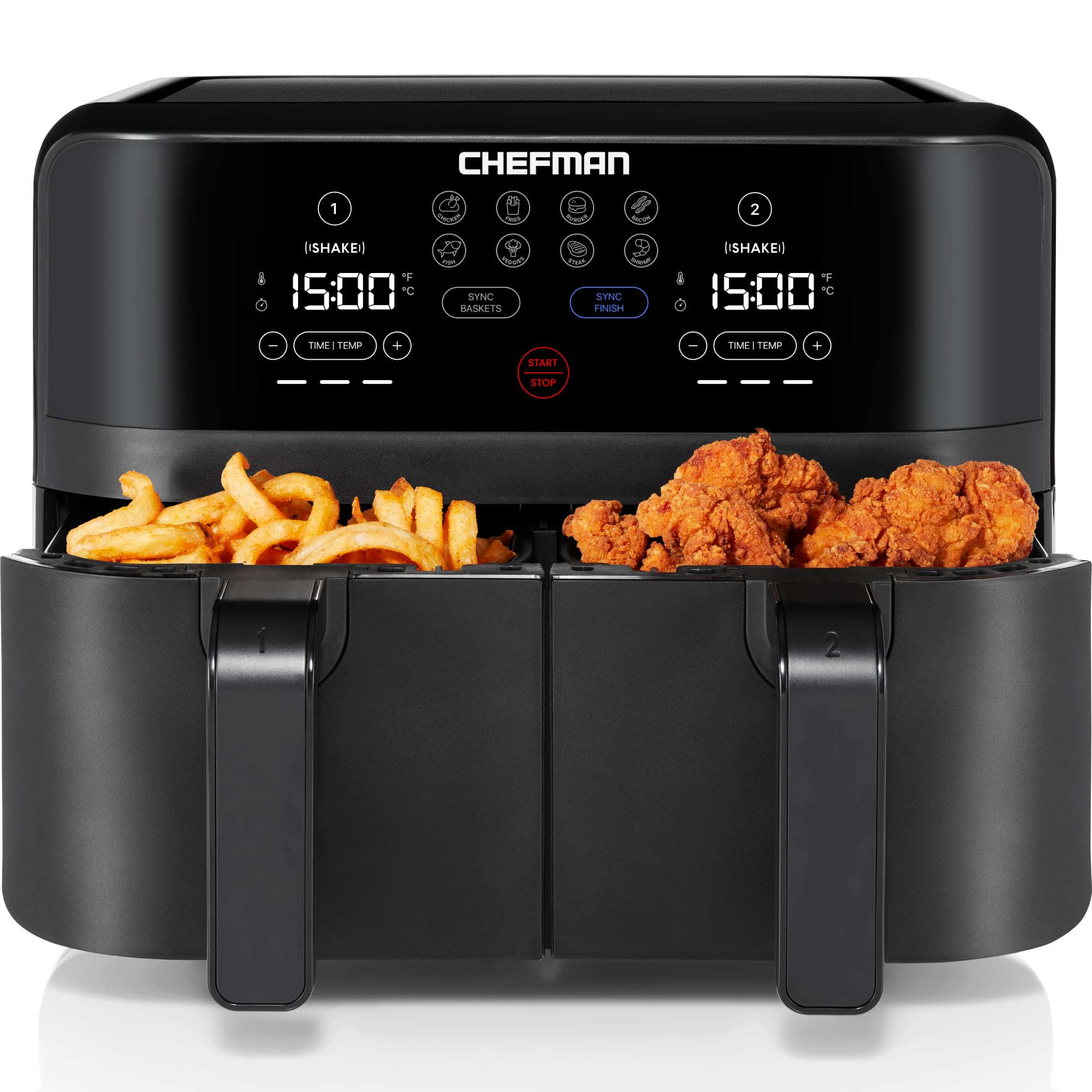 Freidora Chefman Turbofry Touch Dual con Cesta Doble - Venta Internacional