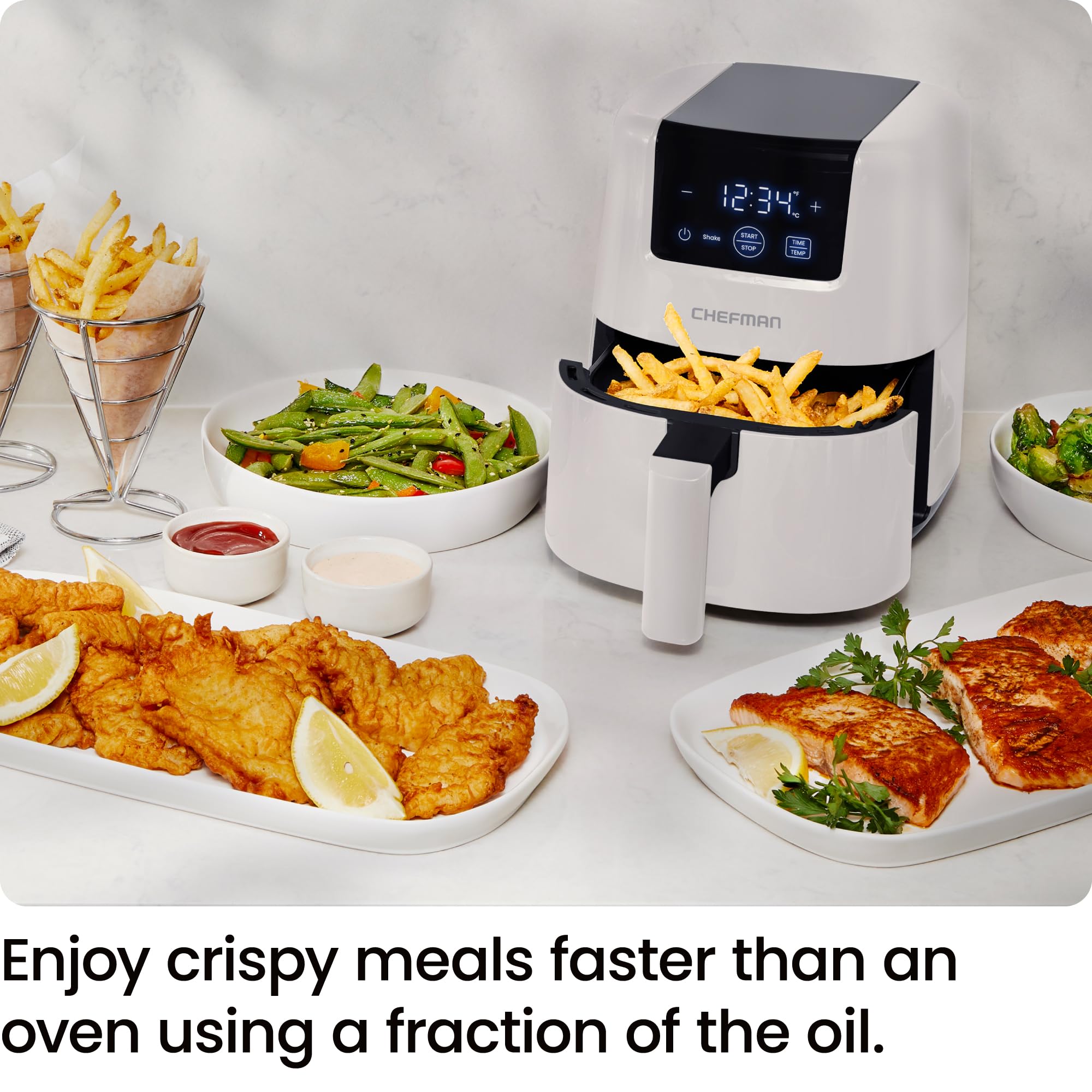 Foto 3 pulgar | Air Fryer Chefman Digital 2 Litros Blanca - Venta Internacional