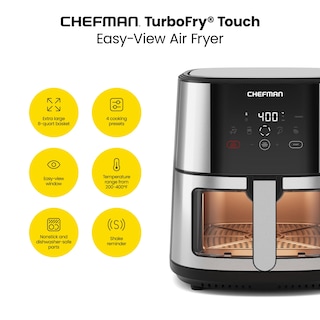 Foto 2 | Freidora Chefman Easy-View de 8 Litros con Ventana y 4 Presets de Acero Inoxidable - Venta Internacional