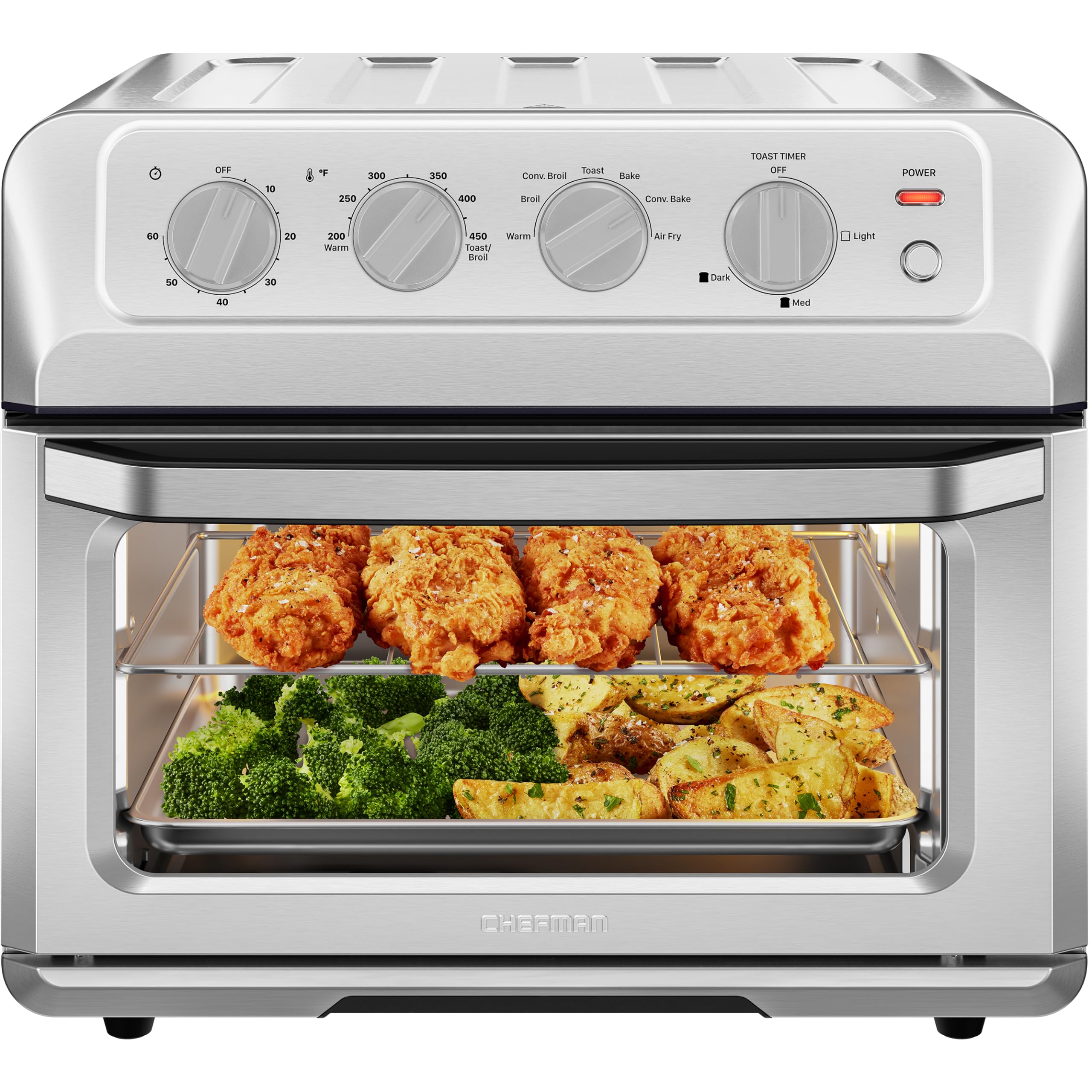 Foto 1 | Horno Tostador Air Fryer Chefman 7 en 1 Acero Inoxidable por Convección 20 L - Venta Internacional