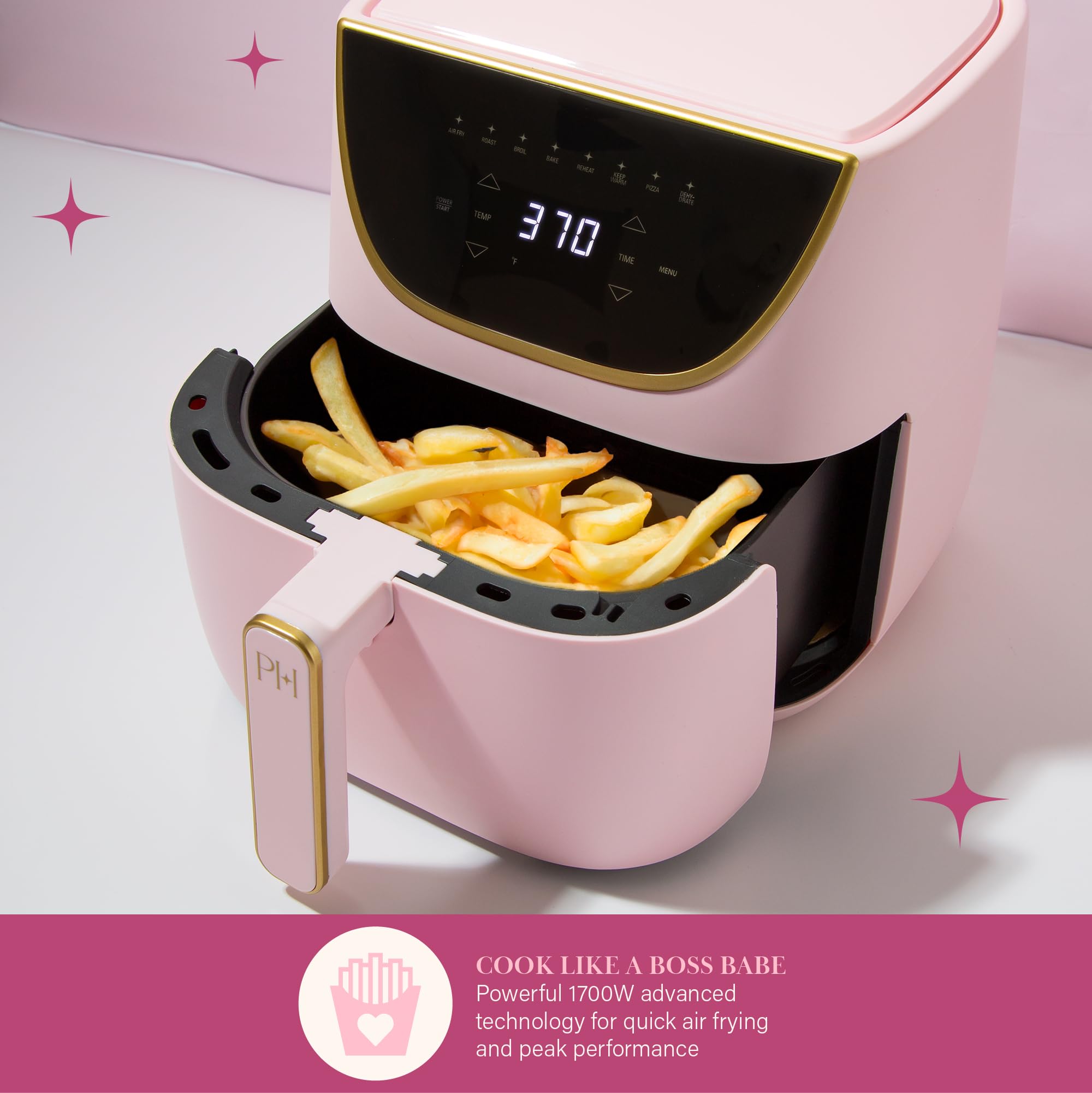 Foto 3 pulgar | Air Fryer Paris Hilton, Grande, Con Capacidad Para 6 Cuartos De Galón, Rosa, 8 En 1 - Venta Internacional.