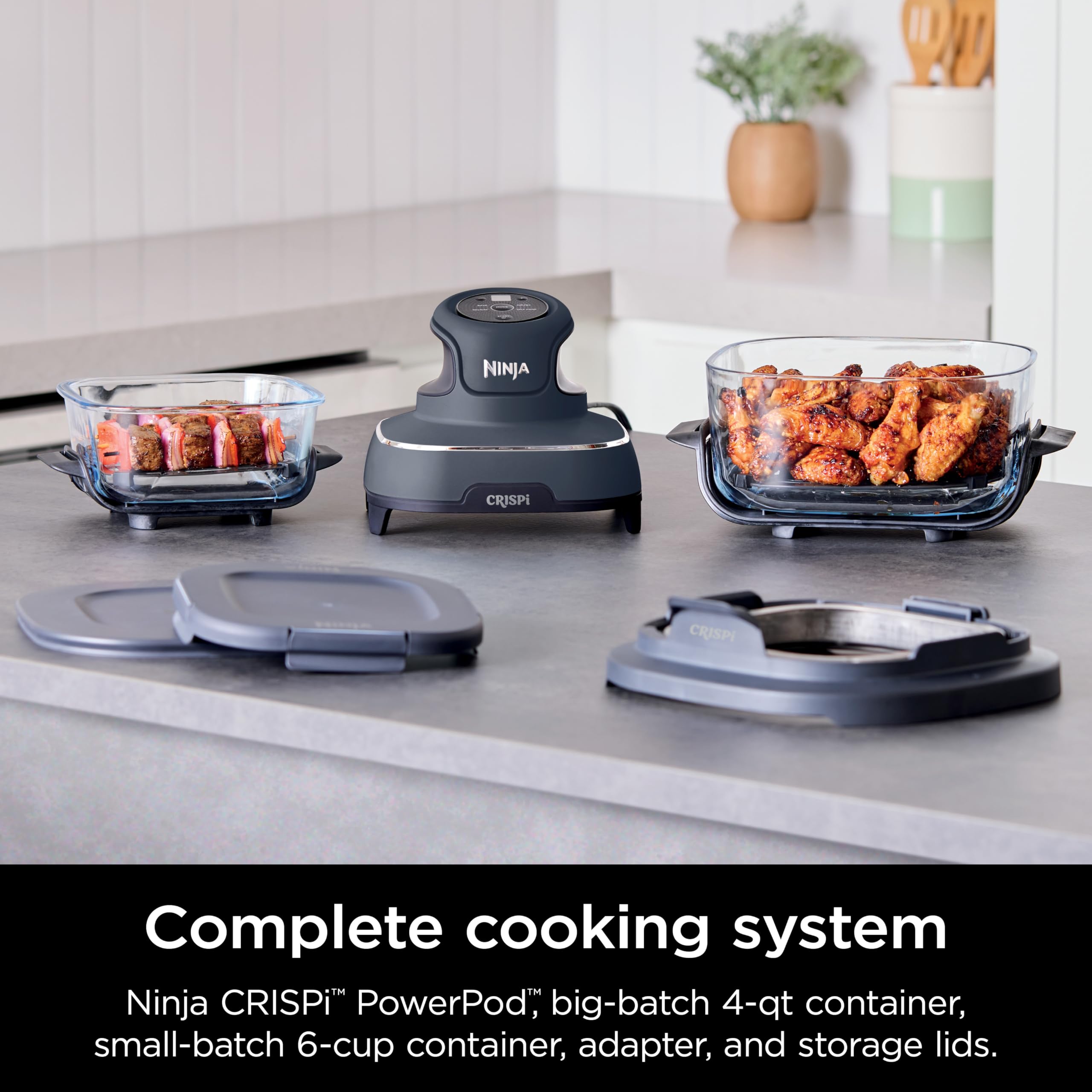 Foto 3 pulgar | Freidora Ninja Crispi Air Fryer Cooking System, Recipientes De Vidrio De 4 Y 1,5 Litros - Venta Internacional.