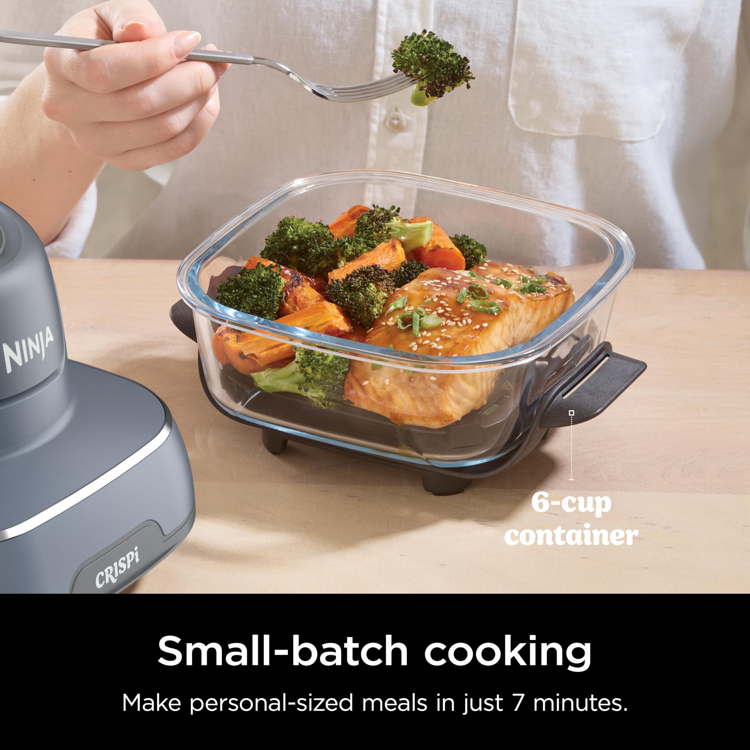Foto 7 pulgar | Freidora Ninja Crispi Air Fryer Cooking System, Recipientes De Vidrio De 4 Y 1,5 Litros - Venta Internacional.