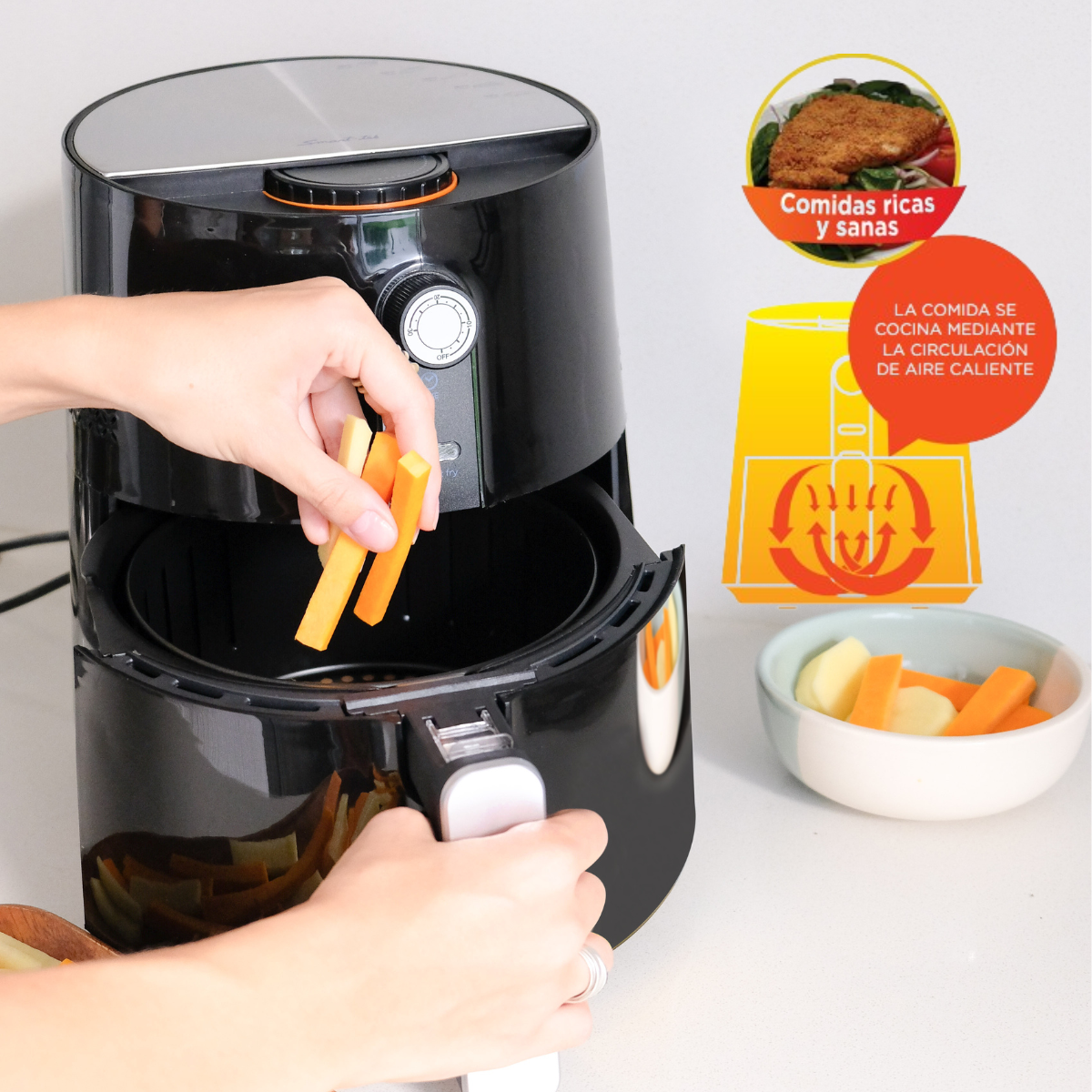 Foto 4 | Freidora de Aire Smart-Tek 3.5L, 8 Modos Recubrimiento Cerámico Bajo en Aceite