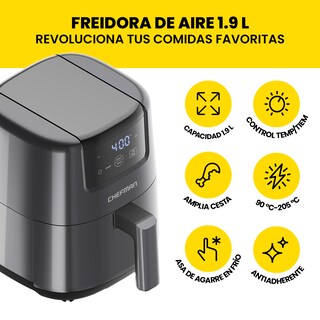 Foto 3 | Minifreidora de Aire Chefman Digital de 2 Cuartos Gris