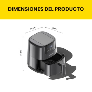 Foto 7 | Minifreidora de Aire Chefman Digital de 2 Cuartos Gris